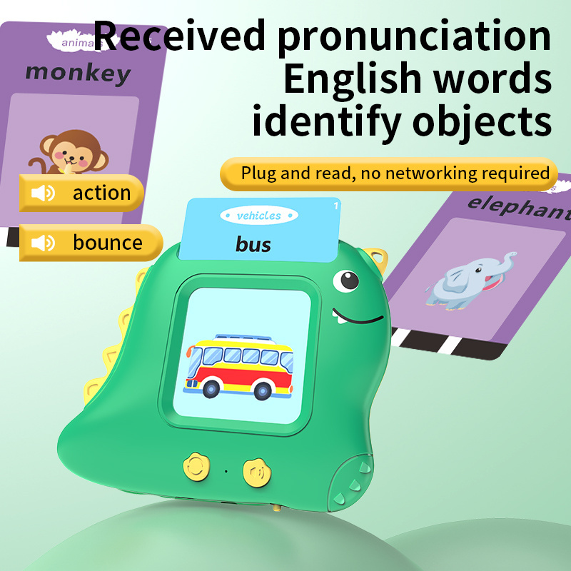 Early Educational French German Spanish Italian Arabic language  Flash Card Learning Reader Speech Therapy Machine