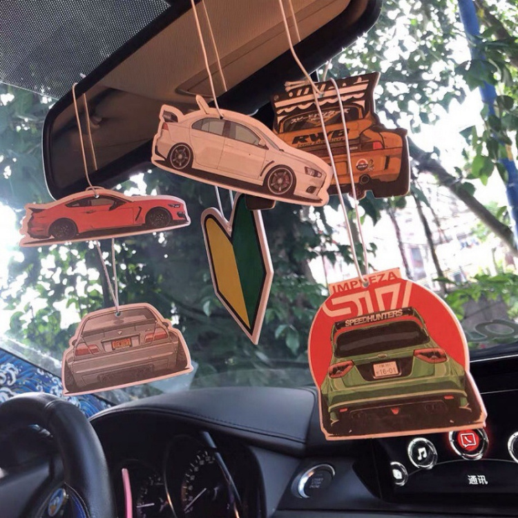 Customized promotional car shaped hanging paper car air freshener