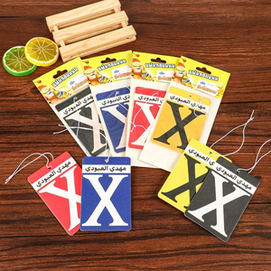 Manufacture colorful letter X logo all scents car air freshener with custom packaging