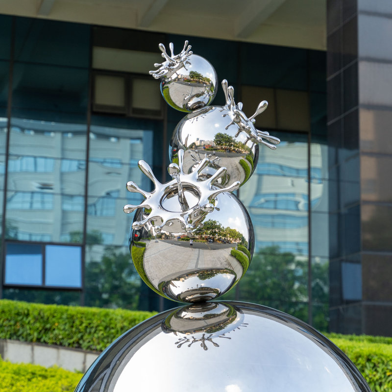 Customize OEM ODM High Quality Modern Outdoor Indoor Abstract Water Ball Sphere Globe Stainless Steel Sculpture State