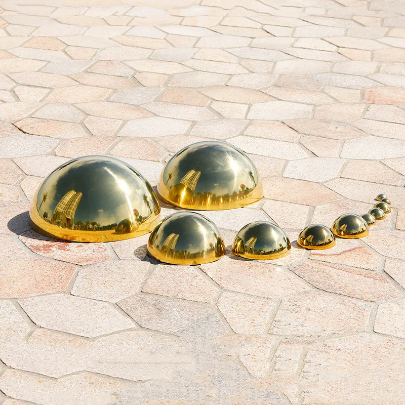 Diameter 25mm-700mm 304 Material 1.0mm Stainless Steel Titanium Gold Metal Hollow Decorative Ball Mirror Semi-Round Dome Head