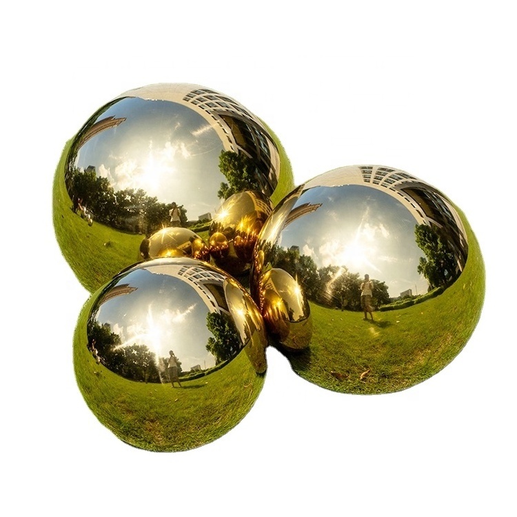 Modern Custom Large Polished Garden Decorative Hemisphere 304 316 Stainless Steel Hollow Half Spheres Metal Golden Balls