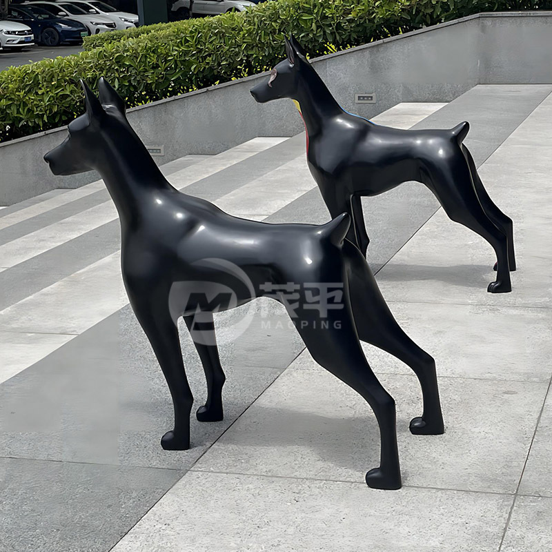 Life Size Custom Animal Sculpture Home Decoration Morden Resin Statue Fiberglass Abstract Art  Dog Sculpture