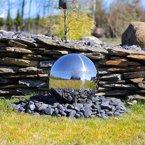 Customization Large Hollow Ball Sculpture Garden Decoration Stainless Steel Sphere Outdoor Water Fountain