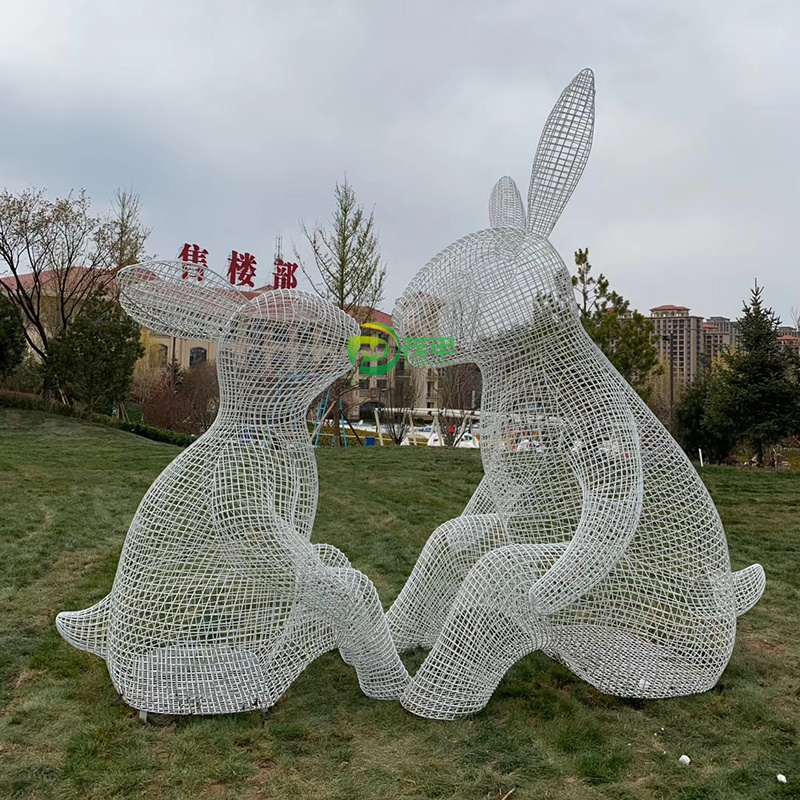 Factory Customized Wire Garden Decoration Stainless Steel Large Hollow Elephant Sculpture Metal Animal Statue