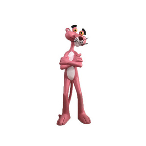 Customization Size Sell Well Factory Modern Modern Luxury Home Decorations Cartoon Pink Panther Fiberglass Sculpture Statue