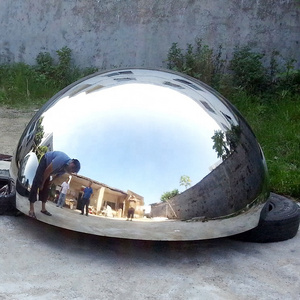 OEM ODM Polished mirror Large Stainless Steel Hollow Hemisphere Half Steel Sphere