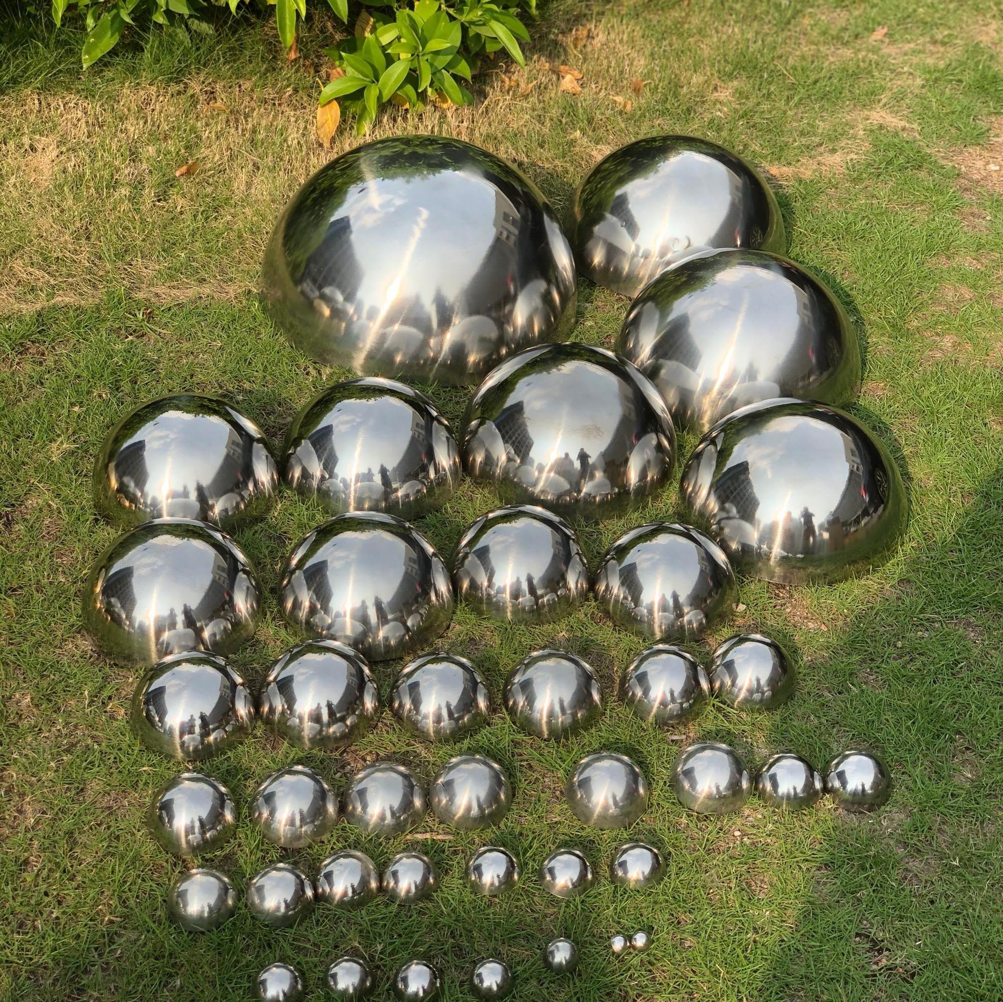 OEM ODM Mirror Wall Mirror Polishing Sphere Decoration Sculpture Metal Half Ball 304 Stainless Steel Hemisphere