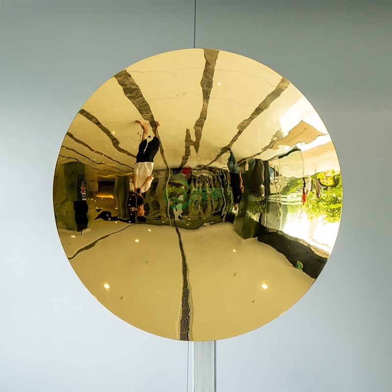 Concave Mirror Polished Contemporary Sculpture Stainless Steel Sculptures Wall Decorations For Home Art