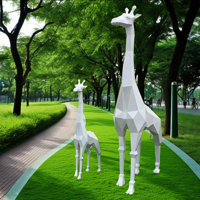 Custom OEM ODM Garden Metal Craft Large Animal Sculpture Statue Stainless Steel Life Size Outdoor Giraffe Sculptures