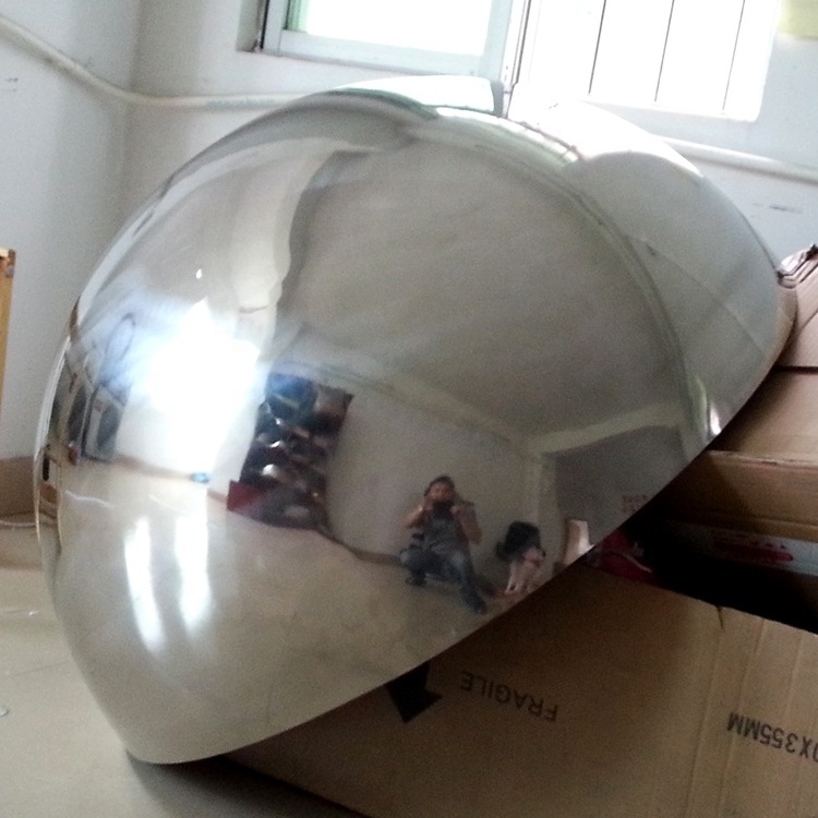 OEM ODM Polished mirror Large Stainless Steel Hollow Hemisphere Half Steel Sphere