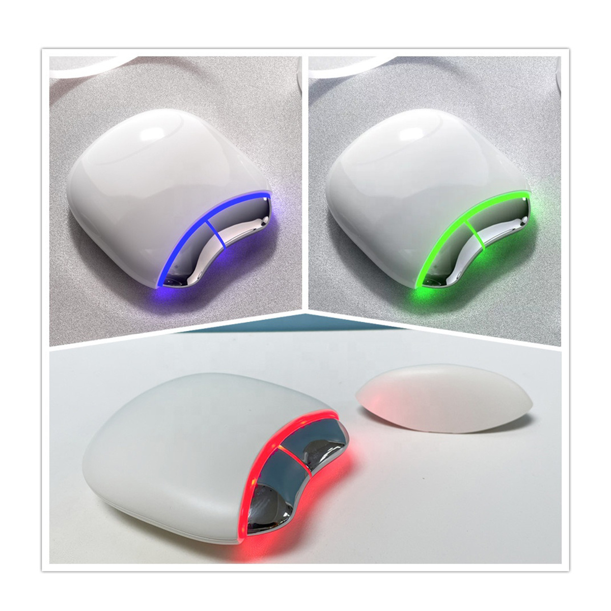 New product 2024  ems warm scraper red blue green led light therapy face massager electric gua sha facial tool