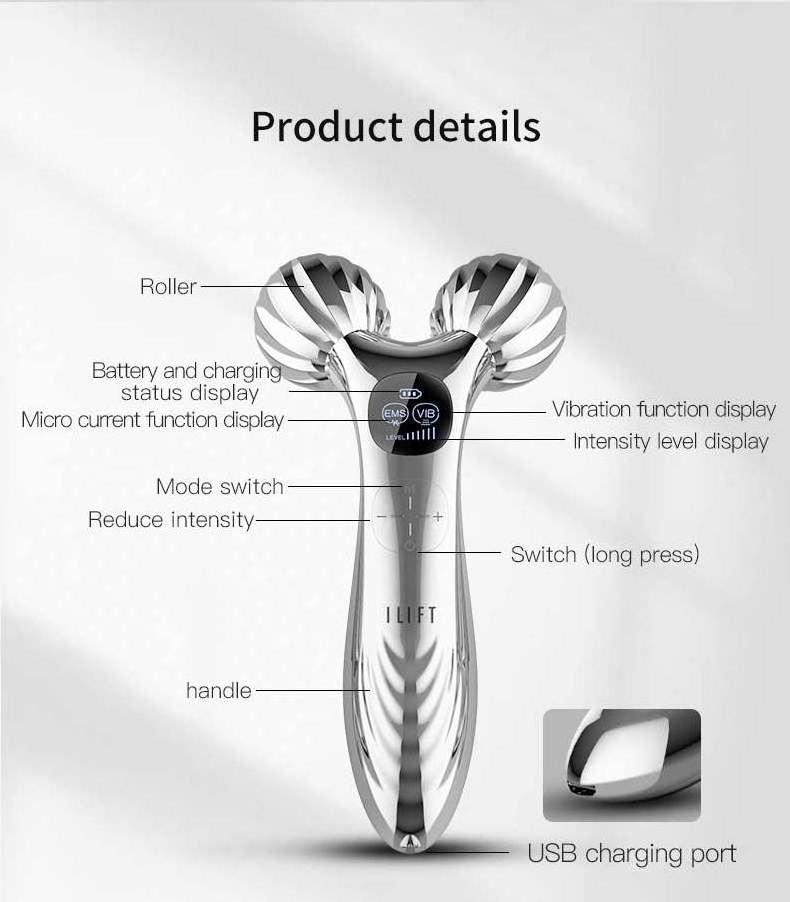 Beauty Skin Care Tool Natural Facial Wrinkle Body Slimming Y Shape Face Lifting 3D Face Roller Massage