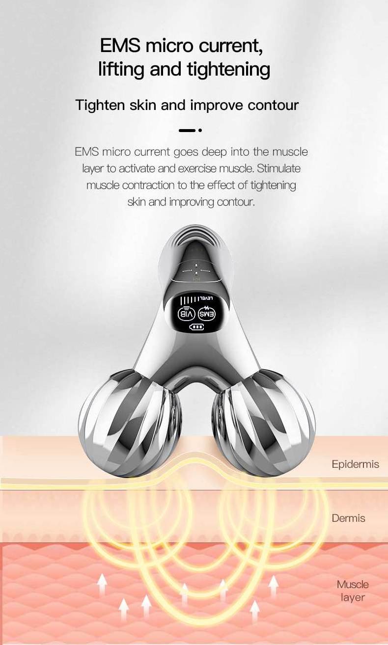 Beauty Skin Care Tool Natural Facial Wrinkle Body Slimming Y Shape Face Lifting 3D Face Roller Massage