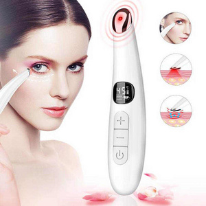 portable small electric magic anti aging under eye lip beauty lifting massage stick pen device face red light heated eye wand