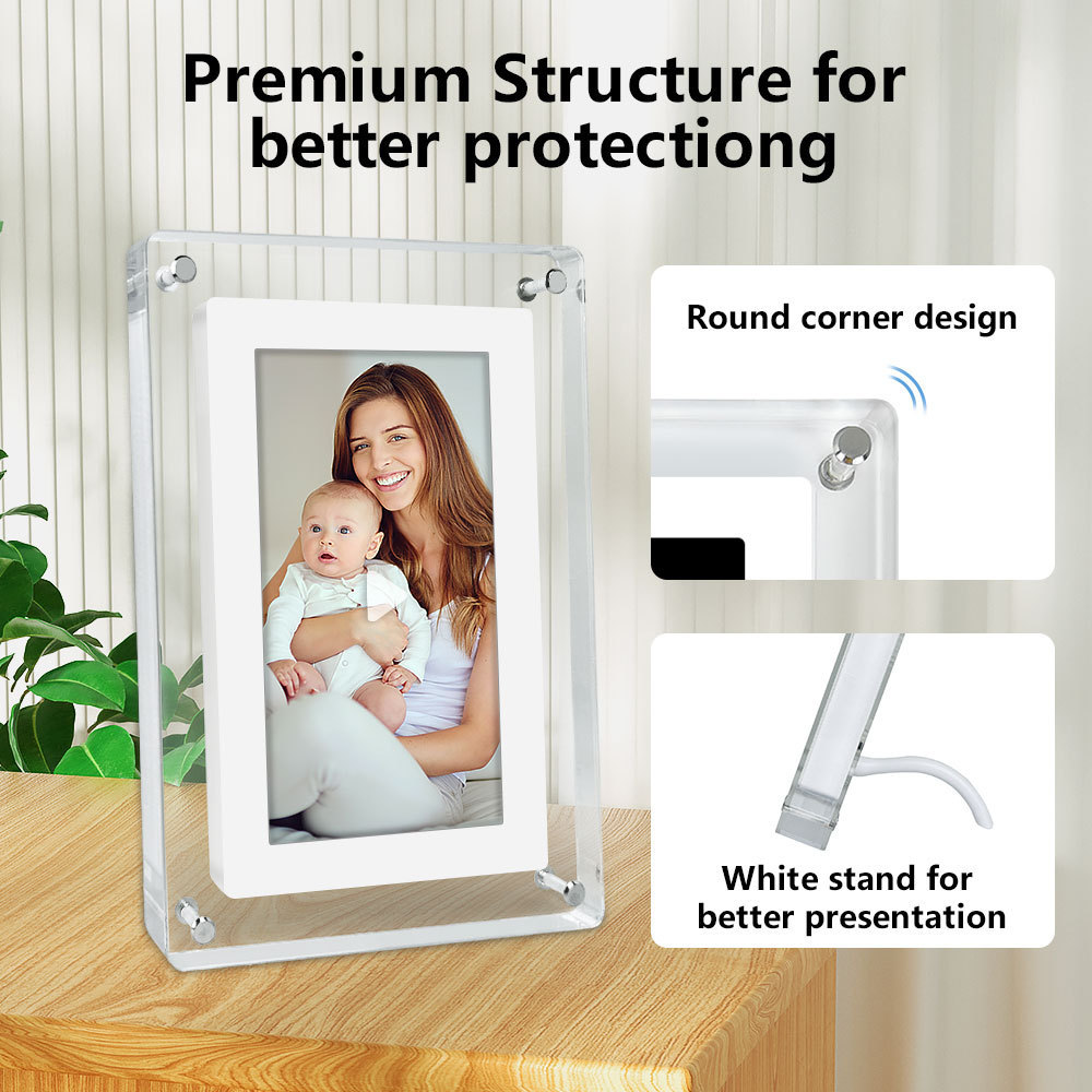 Wholesale Dropship 7 Inch Picture Art Acrylic Video infinite object transparent Digital Photo Frame Display