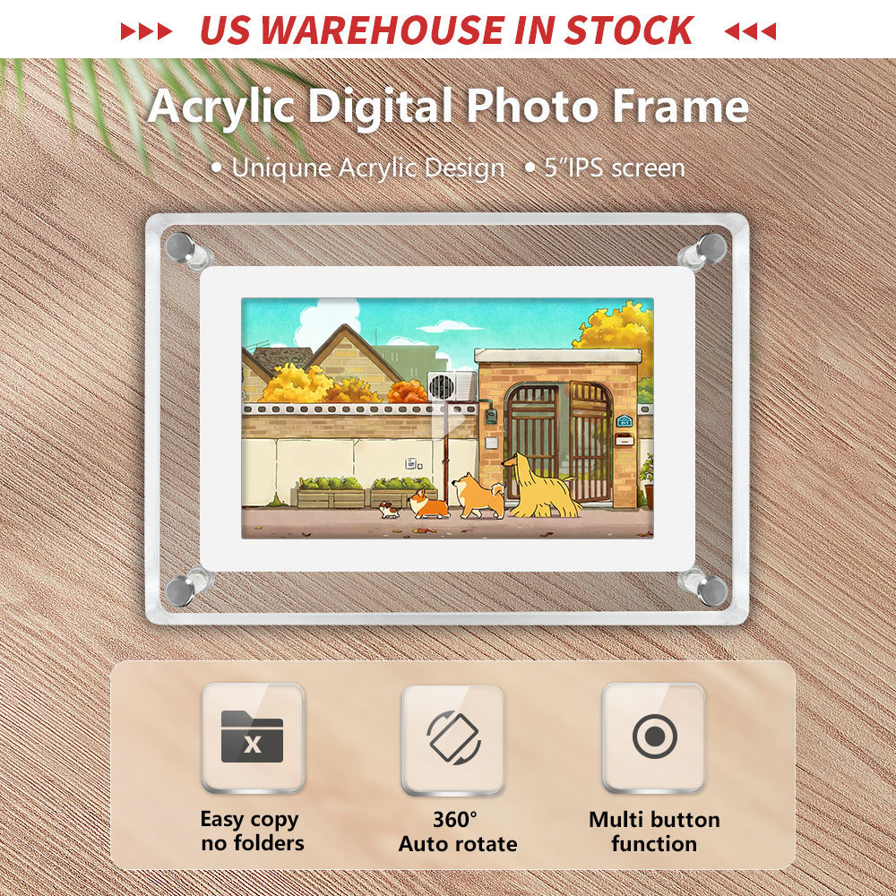 hot sale 5 inch acrylic digital photo frame picture frame digital photo display