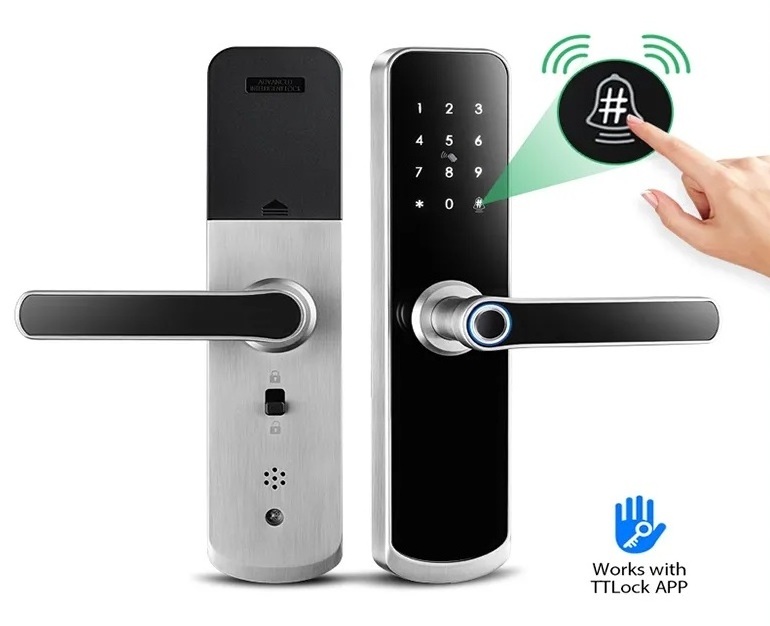 BLE Fingerprint Door TT Lock App Code Card Key Touch Screen Smart Door Lock Security Digital Electronic Lock