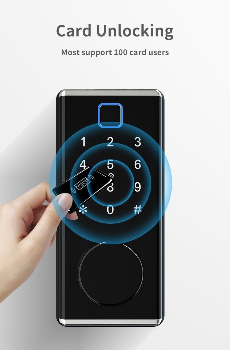 TT Lock Smart Home Fingerprint Lock Cerradura Inteligente WIFI Biometric Deadbolt Door Lock Password/IC Card/APP/Key Unlocking