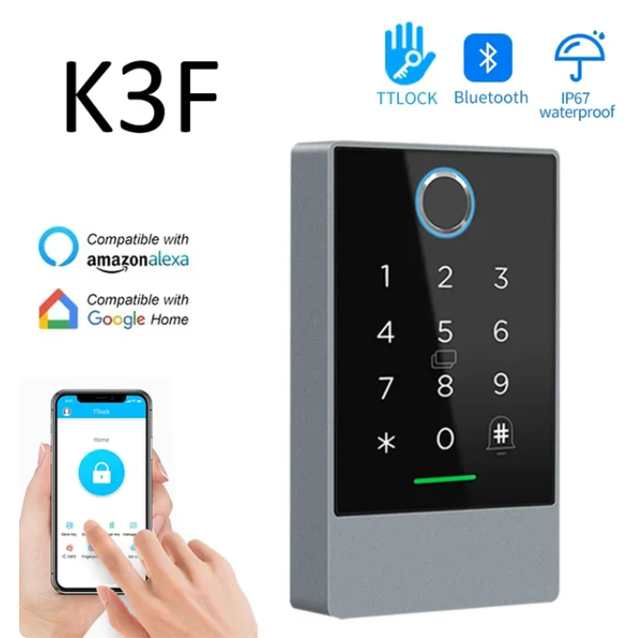 TTLOCK K3/K3F Fingerprint Access Control Door System Opener for Intercom NFC Bluetooth Electric Gate Keypad 13.56Mhz RFID Card