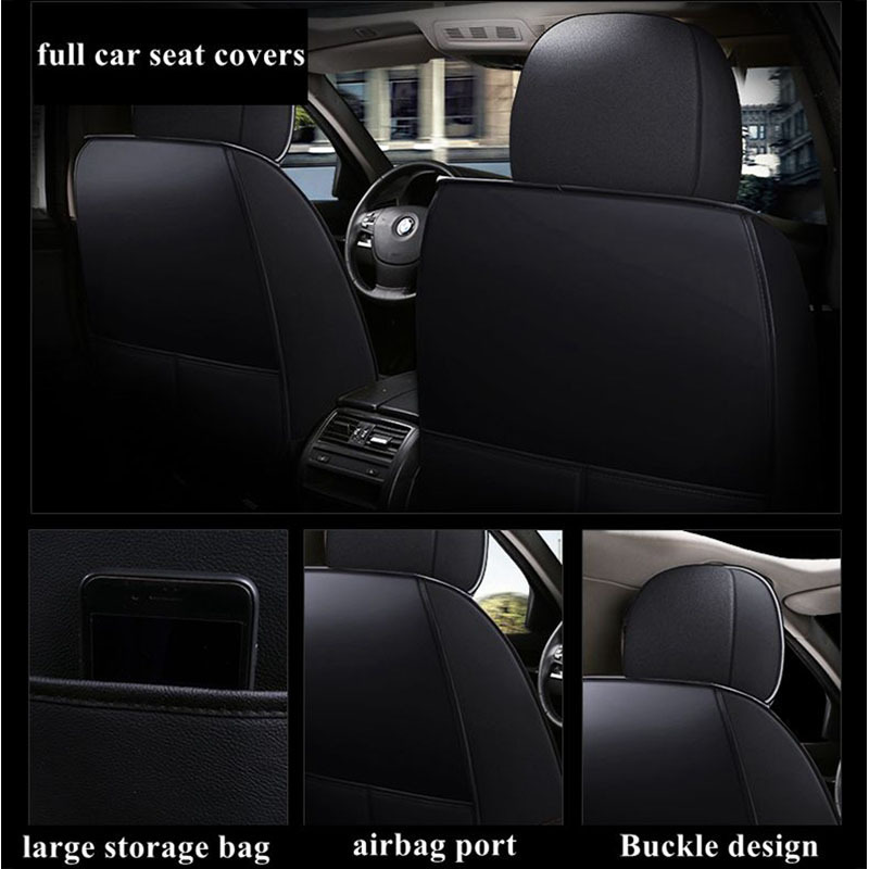 Luxury Universal Leather linen Auto Car Seat Cover full Seat Cover Cushion car accessories