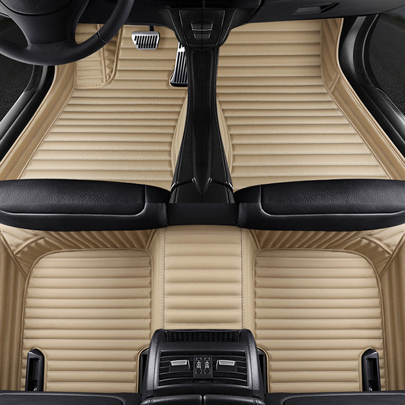 Customized DDP shipping 100% waterproof wear-resistant all weather pu leather car floor mats for decoration