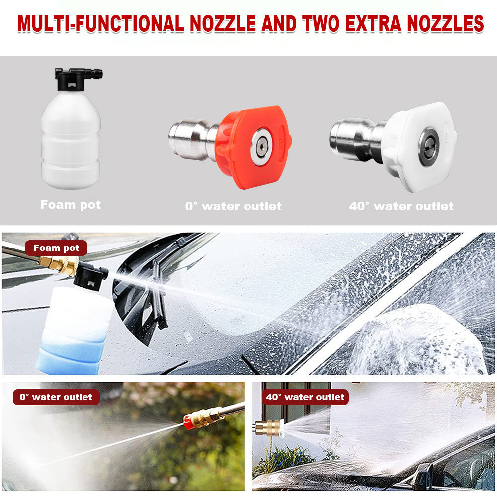 JLD portable powerful high pressure 24V lithium cordless wireless car wash water jet foam gun car washer with 2 battery