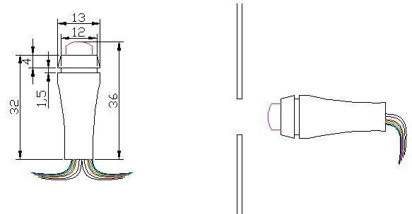 outdoor IP67 hole 12mm pixel led rgb color f8 led