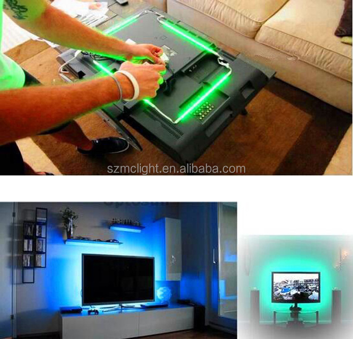 Hot sale KEEN 5V RGB 5050 led TV backlight USB flexible led strip light with remote controller