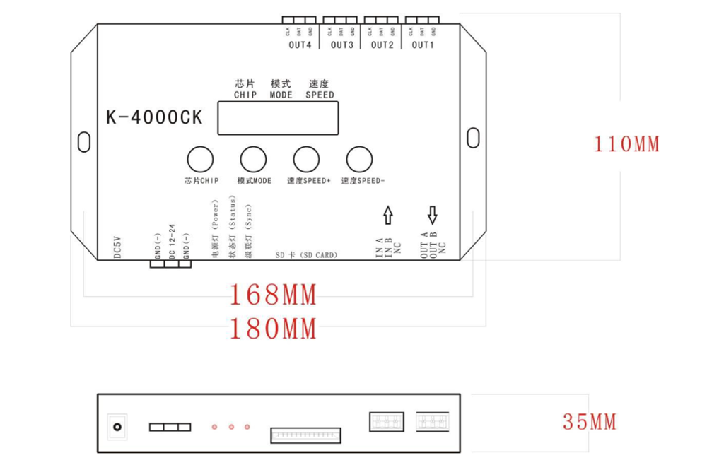 sd card programming rgb controller t4000 for all types IC