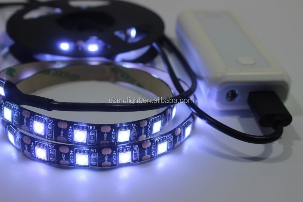 Hot sale KEEN 5V RGB 5050 led TV backlight USB flexible led strip light with remote controller