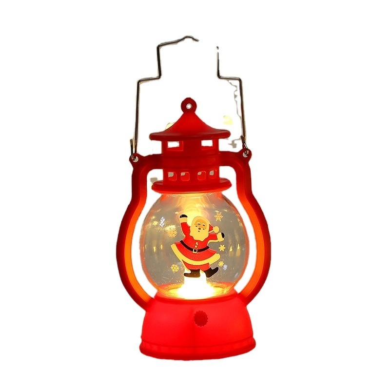 2023 Christmas Decorations Outdoor Lantern Christmas Home Decor Dess up Hand-held LED Small Oil Lamp Luminous Lantern