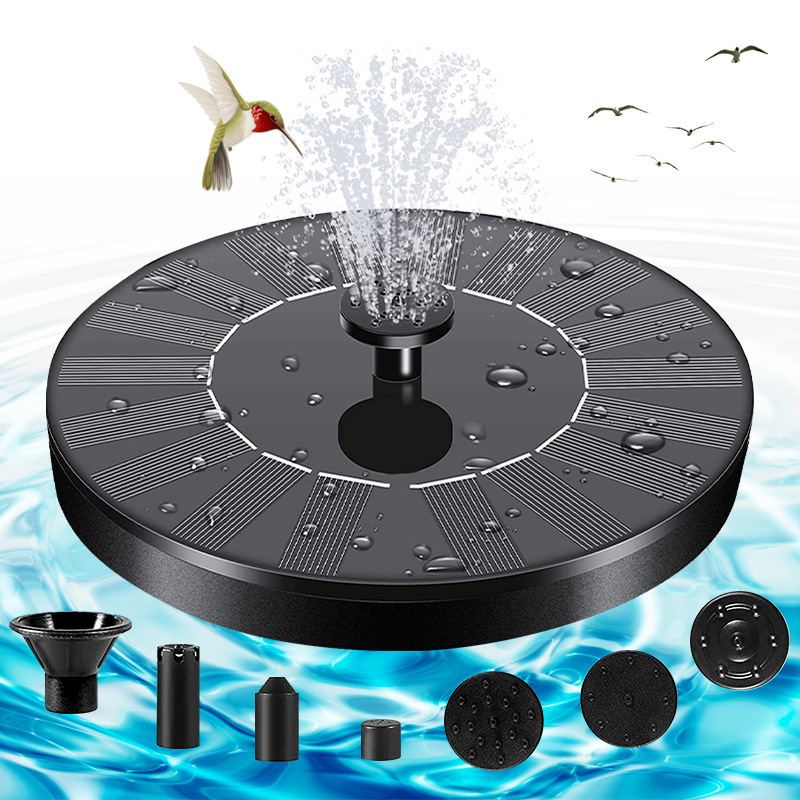 Solar Fountain with lights Solar Powered Bird Bath Fountain Pump 3W Solar Panel Kit  Outdoor Courtyard waterscape fountain lamp