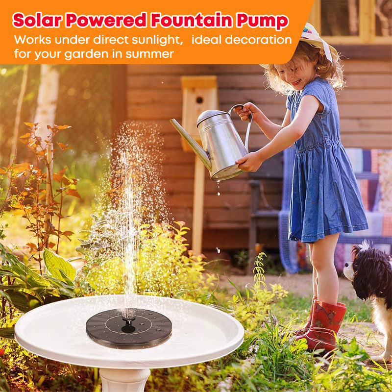 Solar Fountain with lights Solar Powered Bird Bath Fountain Pump 3W Solar Panel Kit  Outdoor Courtyard waterscape fountain lamp