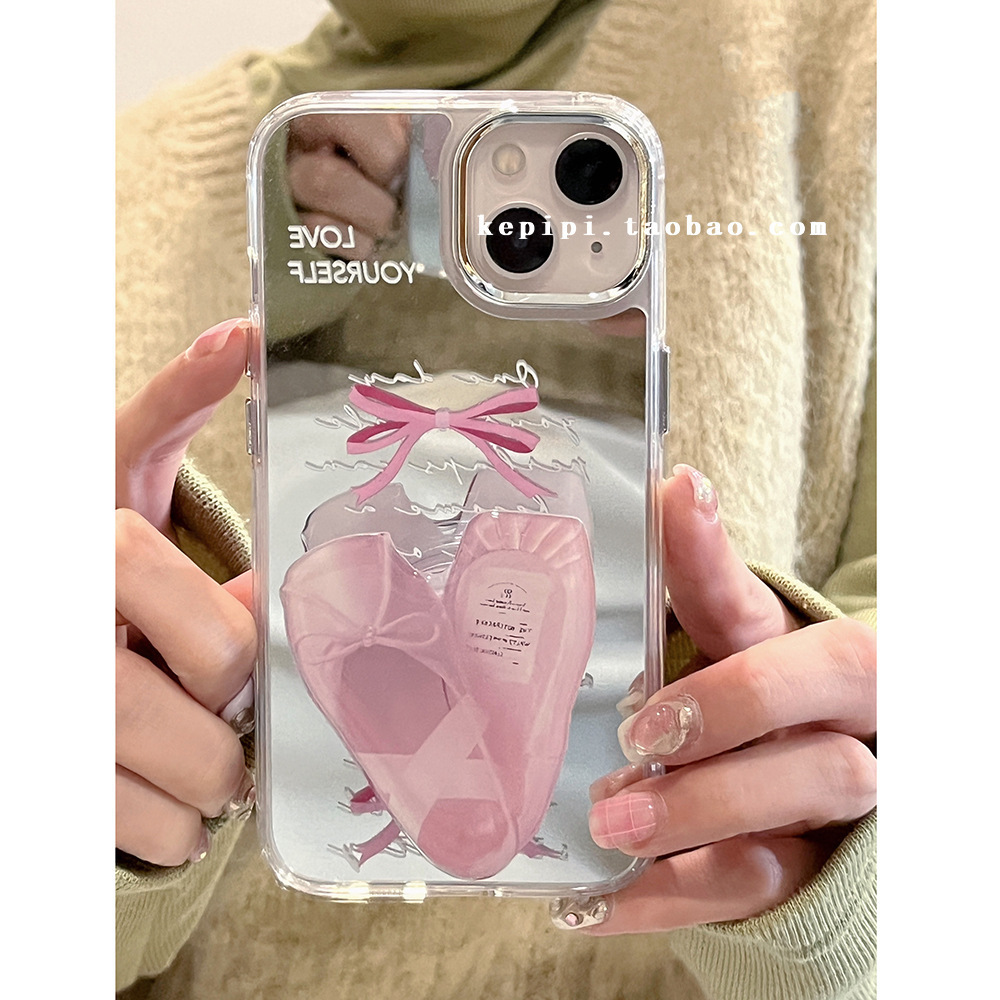 2023 New Design Lady Make up Shockproof Love Mirror Phone Case with Holder For Iphone11 Xs Xr 12 13 14 Pro Max Phone Cover