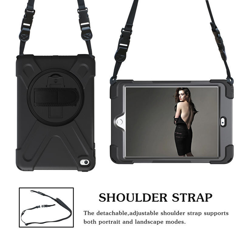 Hot Sale Hand Strap Handle Shoulder Belt Carry 360 Rotating Heavy Duty Armor Tablet Case for Ipad Mini 4/5 5 Pcs 3 Months 15