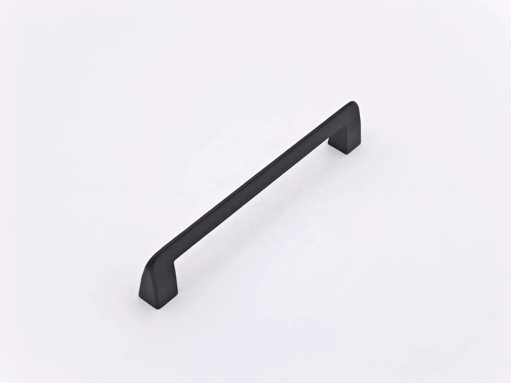 Hot Sales Matte Bedroom Wardrobe Kitchen Large Drawer Cabinet Matte Black Modern Zinc Alloy Furniture Handles