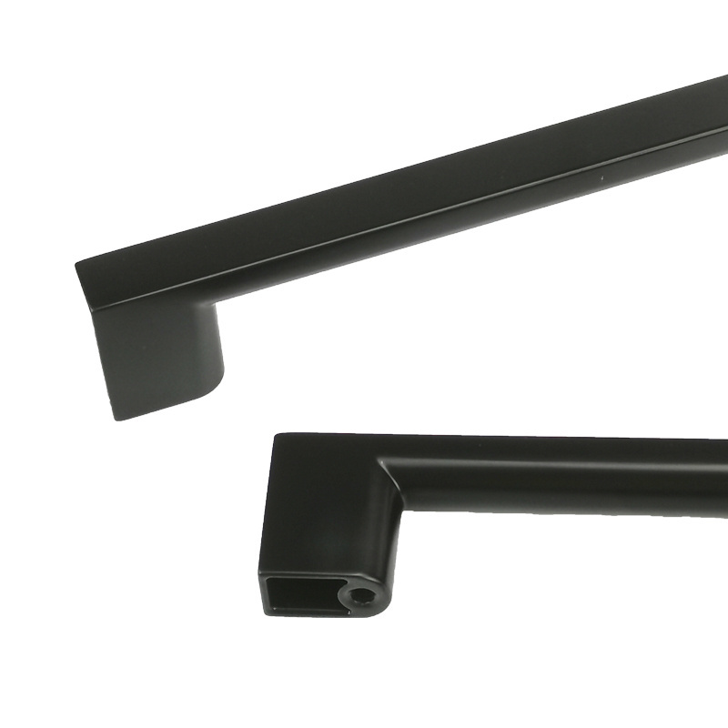 Modern Brushed Gold Black kitchen Door Hardware Wardrobe Pull Cabinet Handles Square Bar Handles