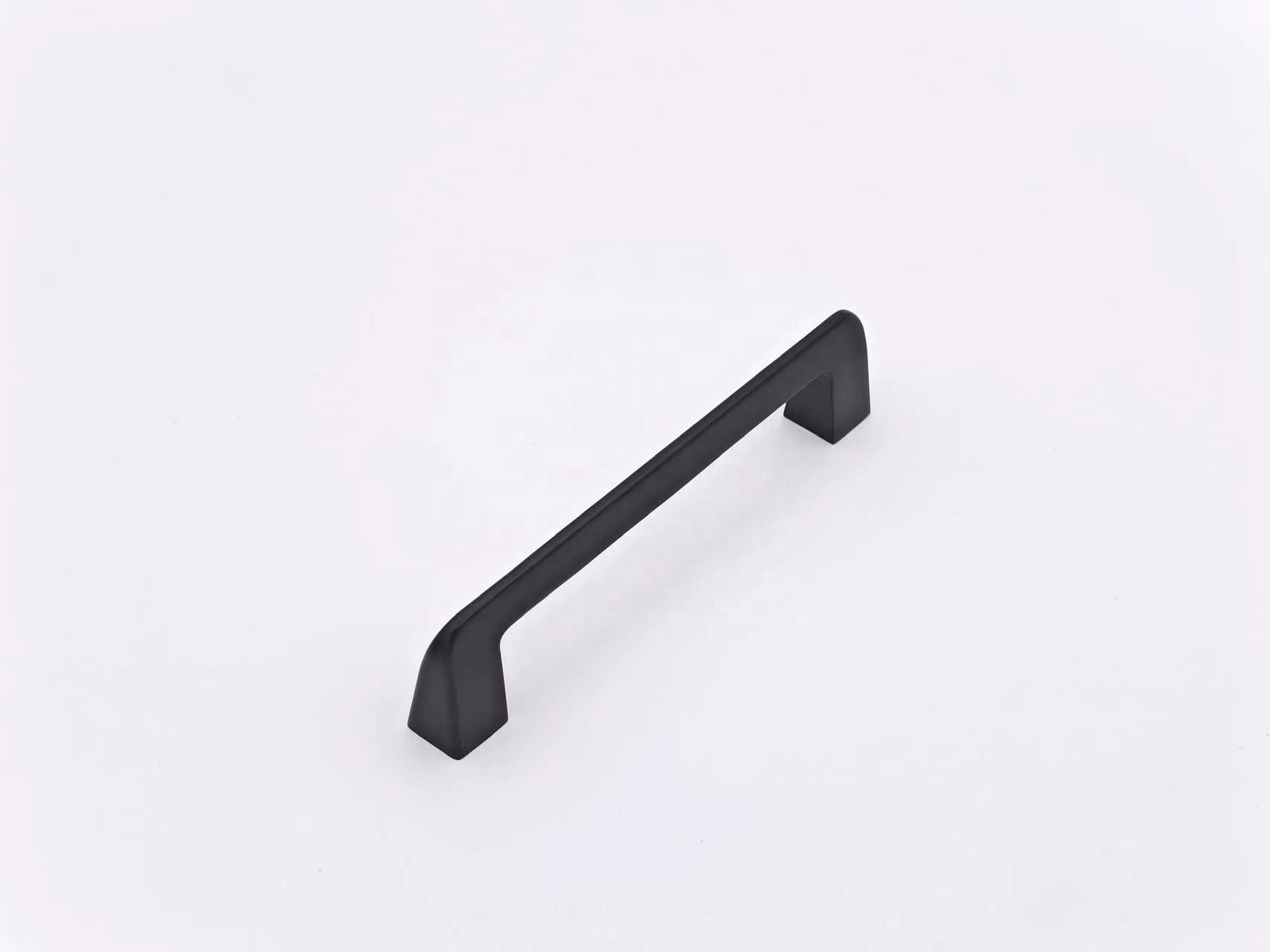 Hot Sales Matte Bedroom Wardrobe Kitchen Large Drawer Cabinet Matte Black Modern Zinc Alloy Furniture Handles