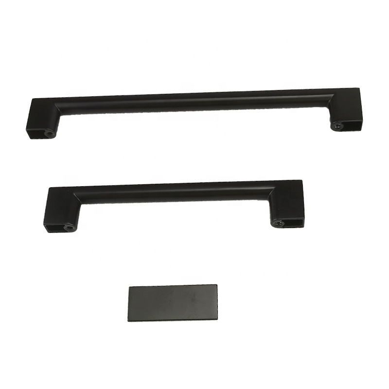 Modern Brushed Gold Black kitchen Door Hardware Wardrobe Pull Cabinet Handles Square Bar Handles