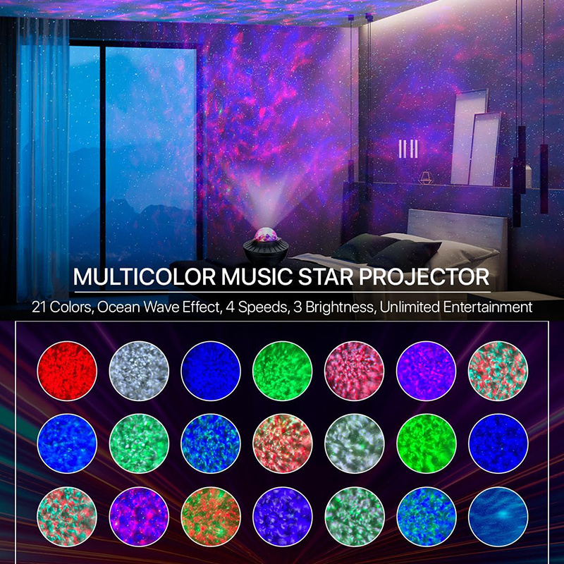 Sky Projector Night Light With Starry Star Water Wave Effect Led Projector Starry Sky Lamp Starry