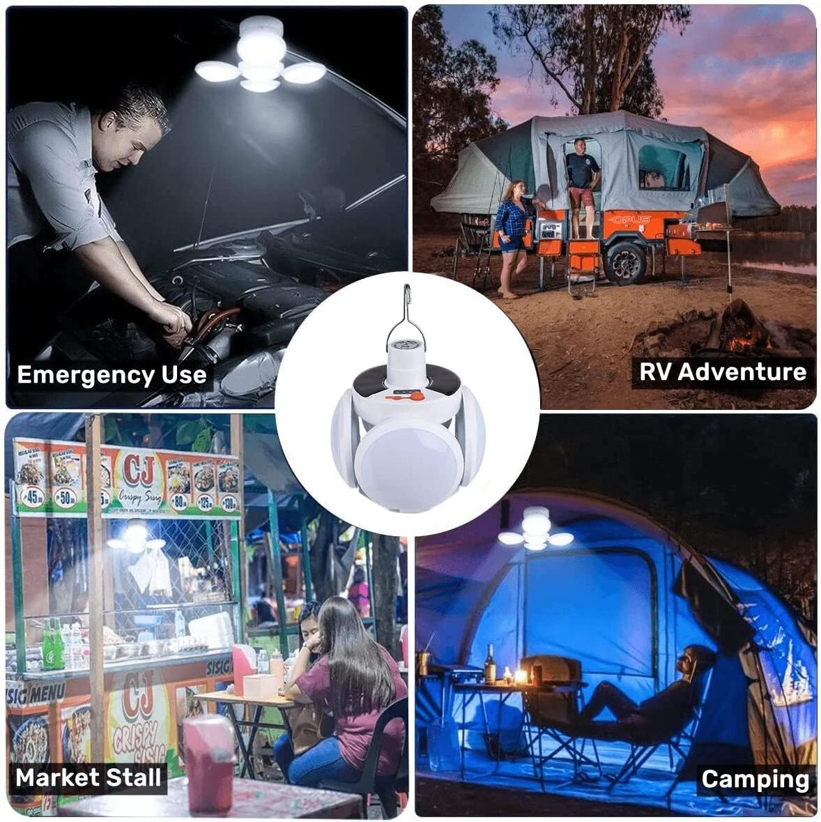 Outdoor Hanging Tent Camping Lamp Solar Rechargeable Emergency 50W Led Camping Lamp