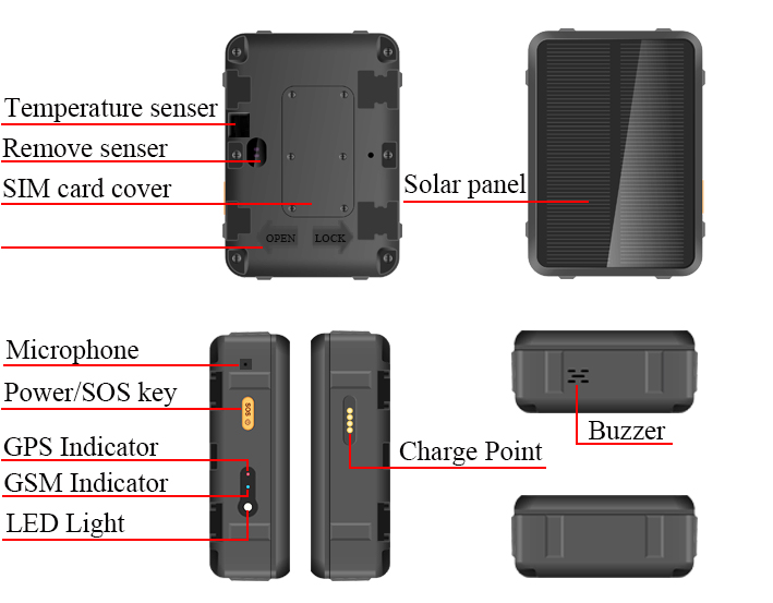 9000mAh IP67 Waterproof 4G LTE Real-time Solar Power Camel GPS Position Wild Animal Locator Sheep Horse Cattle Tracking Device