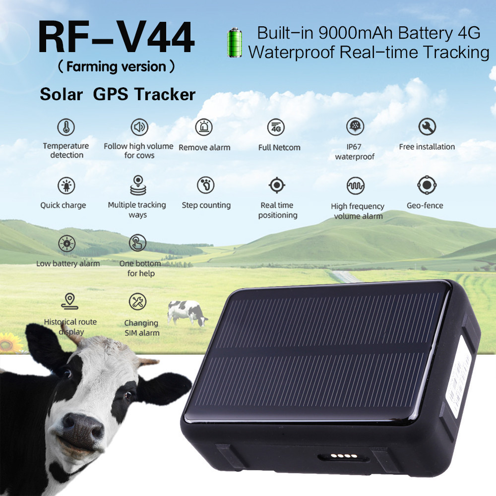 9000mAh IP67 Waterproof 4G LTE Real-time Solar Power Camel GPS Position Wild Animal Locator Sheep Horse Cattle Tracking Device