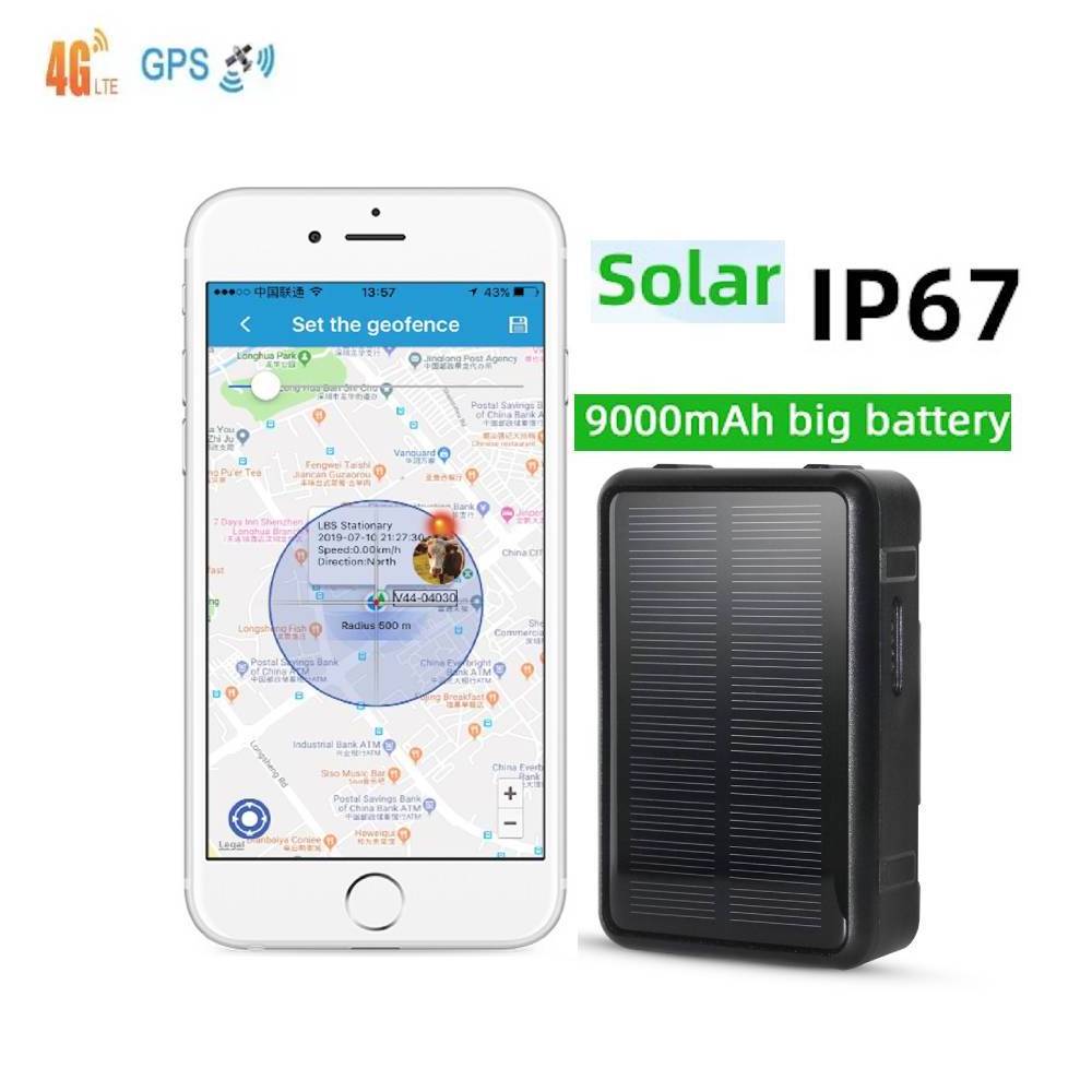 9000mAh Waterproof 4G LTE Cat1 Solar Power Locator Wild Animal Track Camel Cattle Sheep Horse Cow Satellite GPS Tracker Device