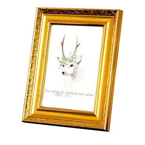 Wholesale antique luxury European style golden oil painting frame customizable size 4x6 8x10 wall resin photo frame