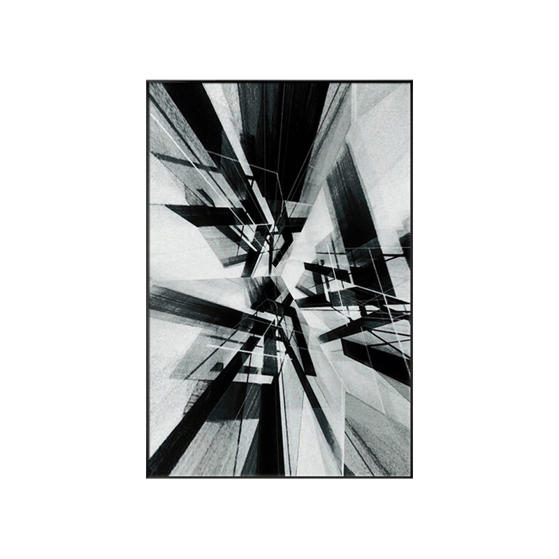 new arrival canvas painting wall art black and white abstract 3d sstaggered space modern interior home decoration