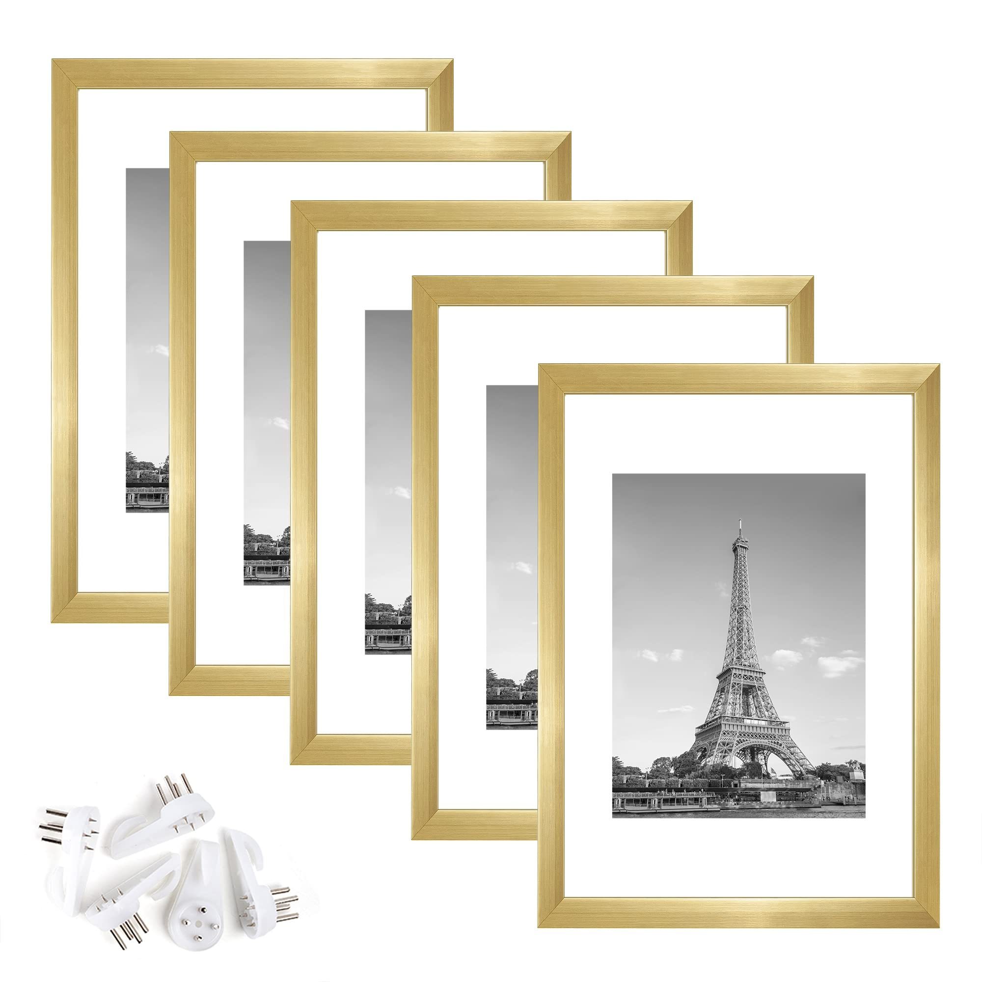 Customizable Size 8x10 Picture Frame Set of 5 Display Pictures Aluminum Alloy Photo Frames