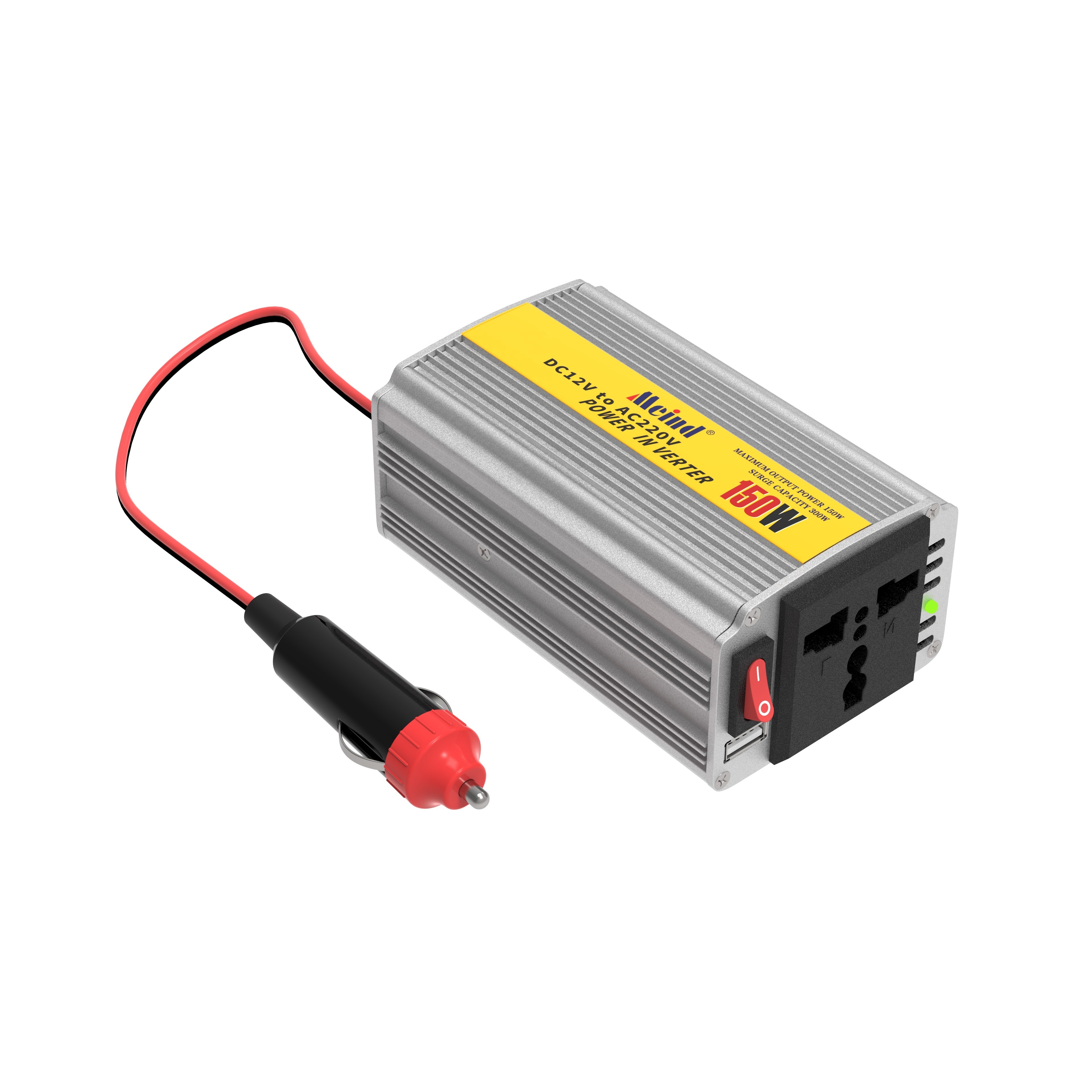 universal multifunction  Car Power Inverter 150W  12V/24V DC to 220V 110V with extra lighter