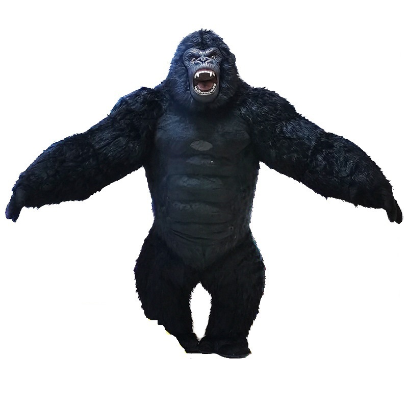 2.6M Height High Quality Gorilla Black Brown Grey  Inflatable Gorilla Mascot Costume For Adults